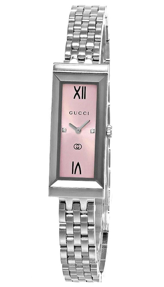 GUCCI G-Frame Quartz Stainless Steel 14x34 mm Pink Dial Women's Watch