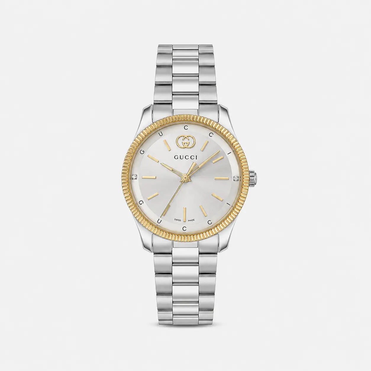 GUCCI G-Timeless 29 mm Stainless Steel Silver Dial Two-Tone Women's Watch