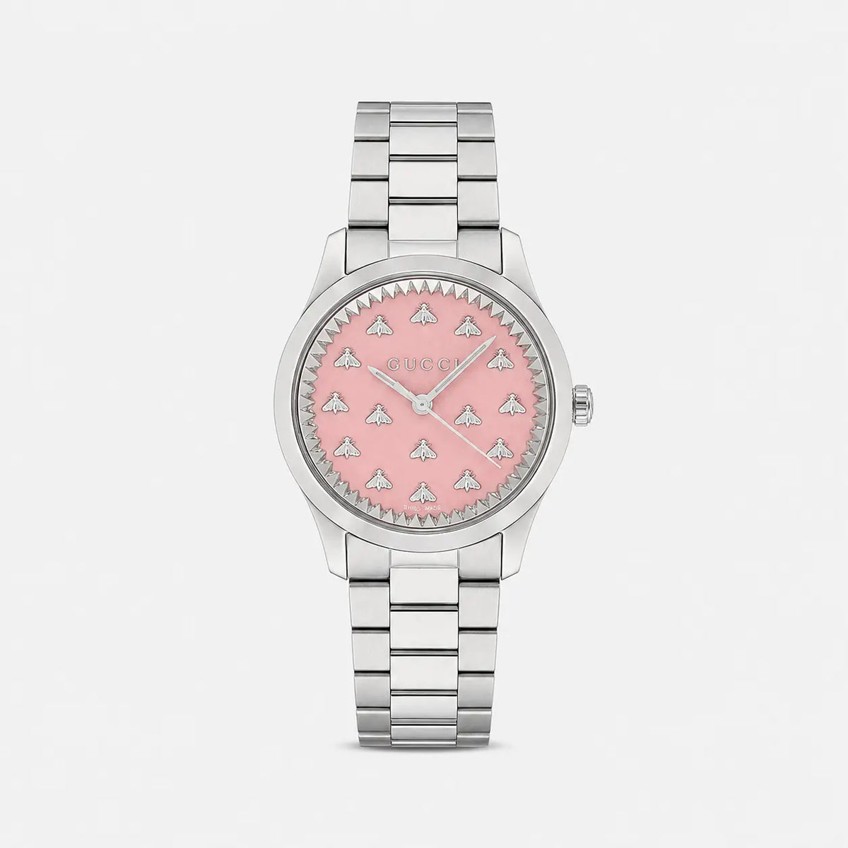 GUCCI G-Timeless 32 mm Quartz Stainless Steel Pink Dial Women's Watch