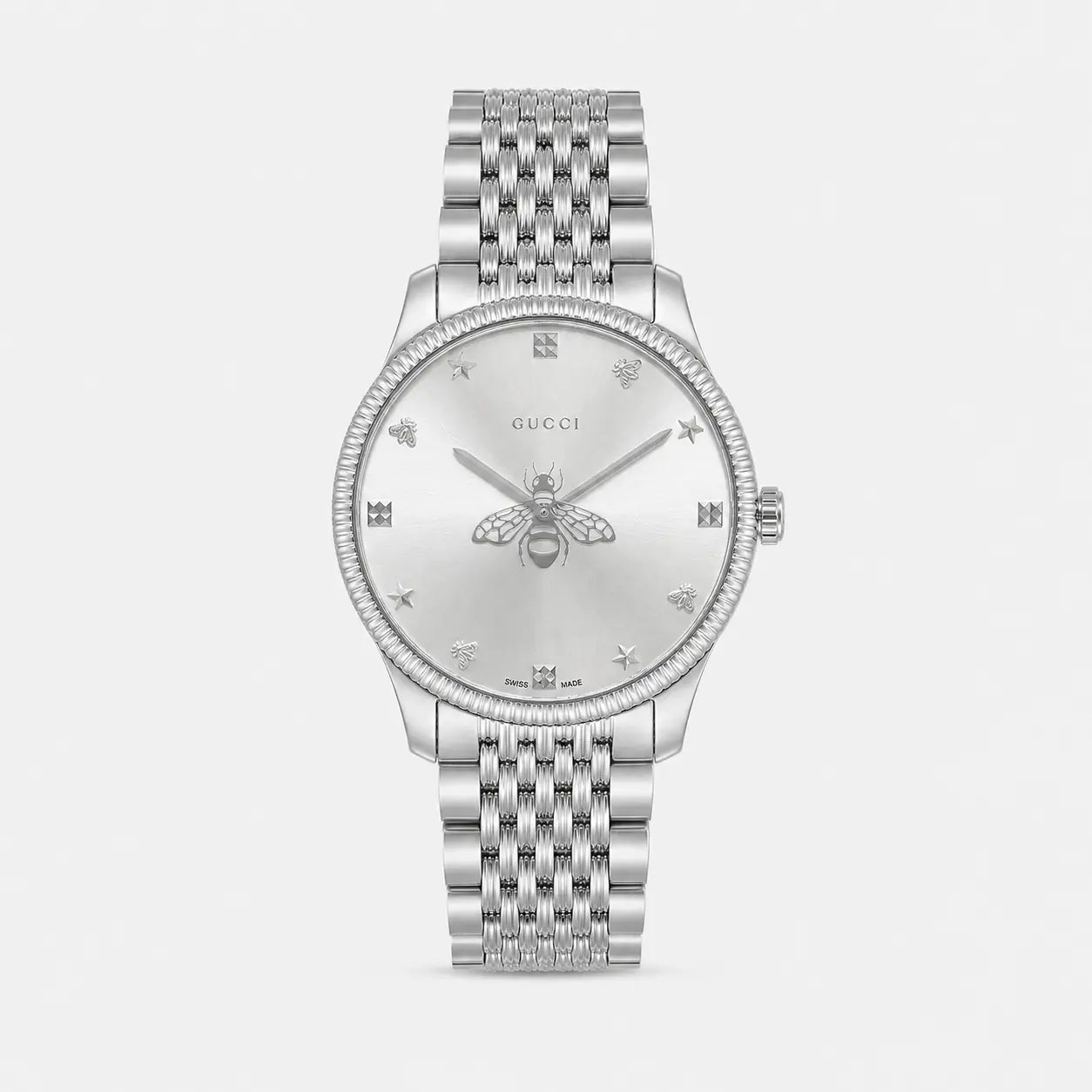 GUCCI G-Timeless 36 mm Stainless Steel Silver Dial Slim Unisex Watch