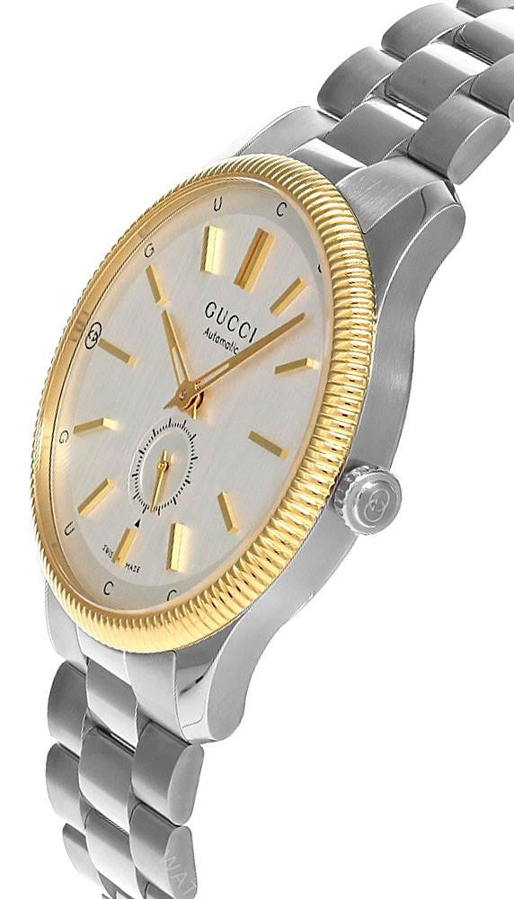 GUCCI G-Timeless Automatic 40 mm Stainless Steel Silver Dial Two-Tone Men's Watch