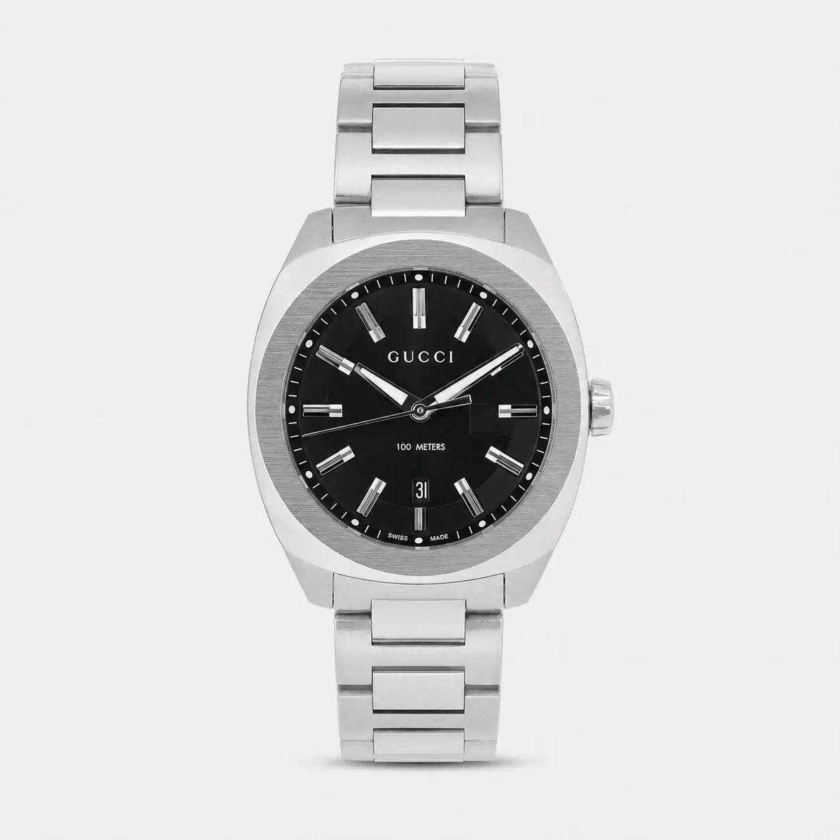 GUCCI GG2570 40 mm Quartz Stainless Steel Black Dial Men's Watch