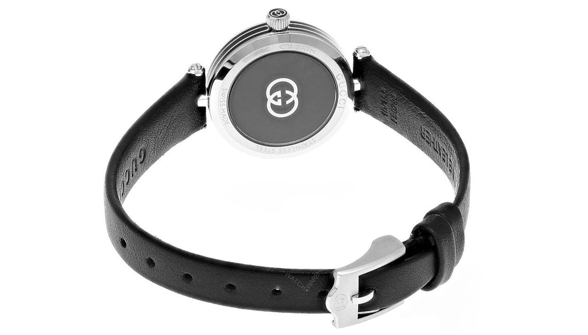 GUCCI Model 2000 Quartz 24 mm Black Leather Women's Watch