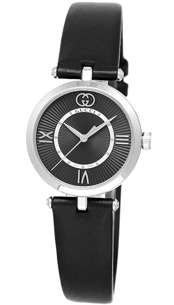 GUCCI Model 2000 Quartz 30 mm Black Leather Women's Watch