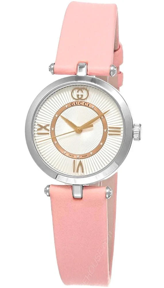 GUCCI Model 2000 Quartz 30 mm Pink Leather Women's Watch