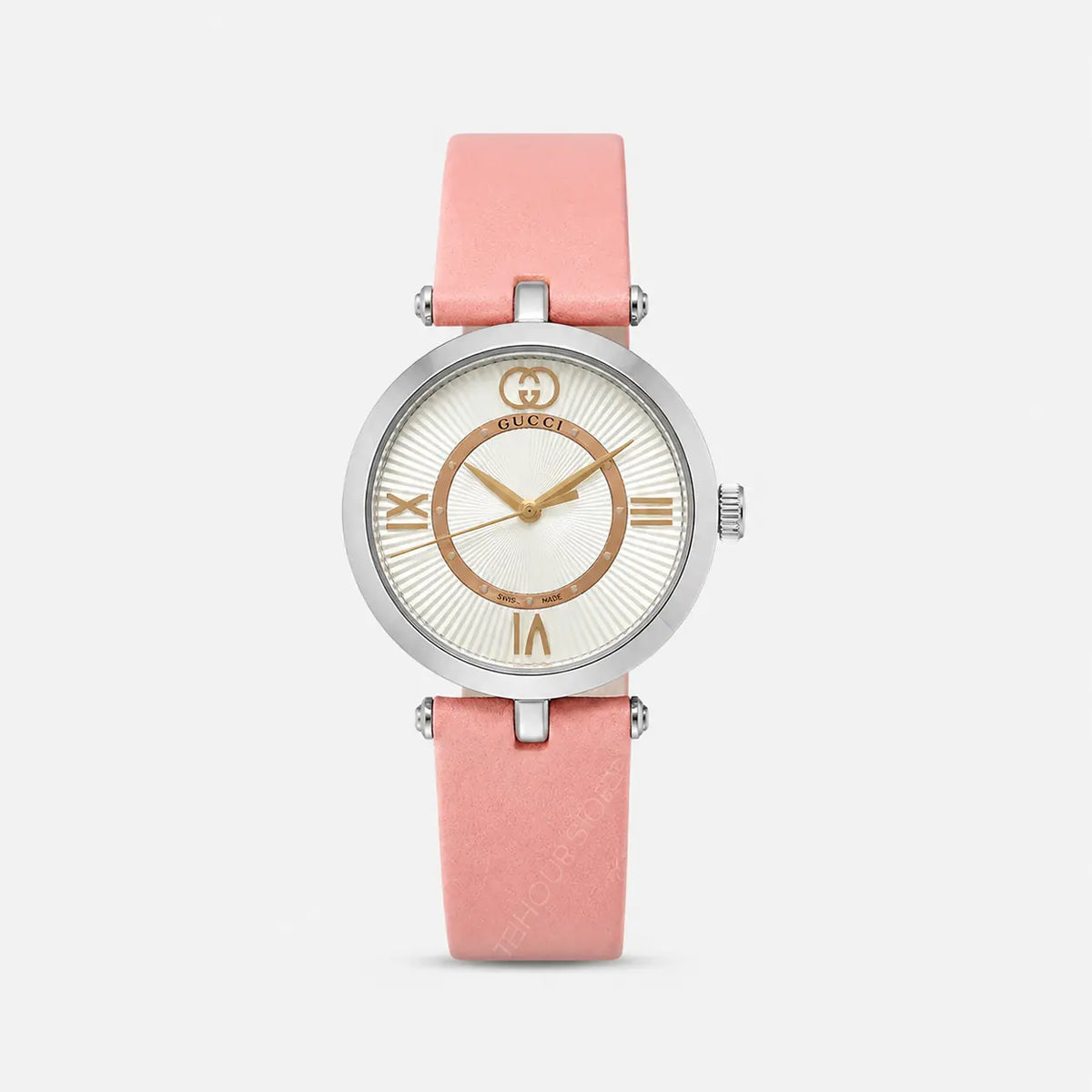 GUCCI Model 2000 Quartz 30 mm Pink Leather Women's Watch