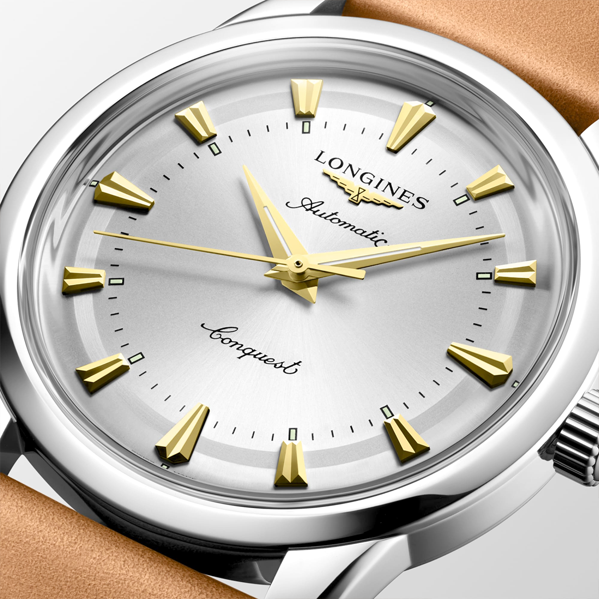 Conquest Heritage 40 mm Opaline Ivory Dial Automatic Strap Watch