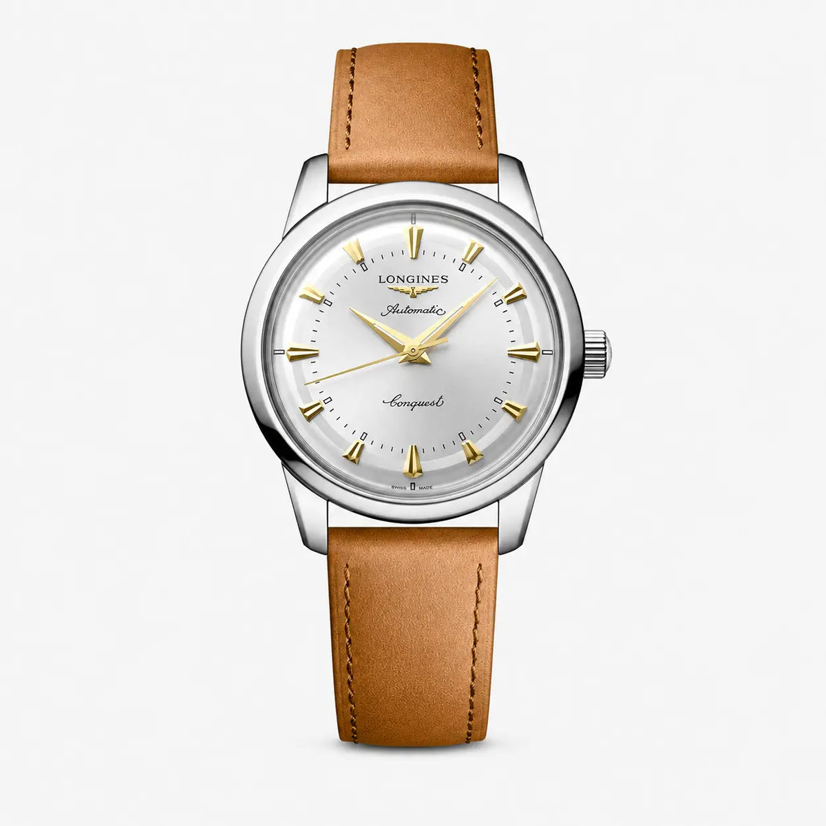 Conquest Heritage 40 mm Opaline Ivory Dial Automatic Strap Watch