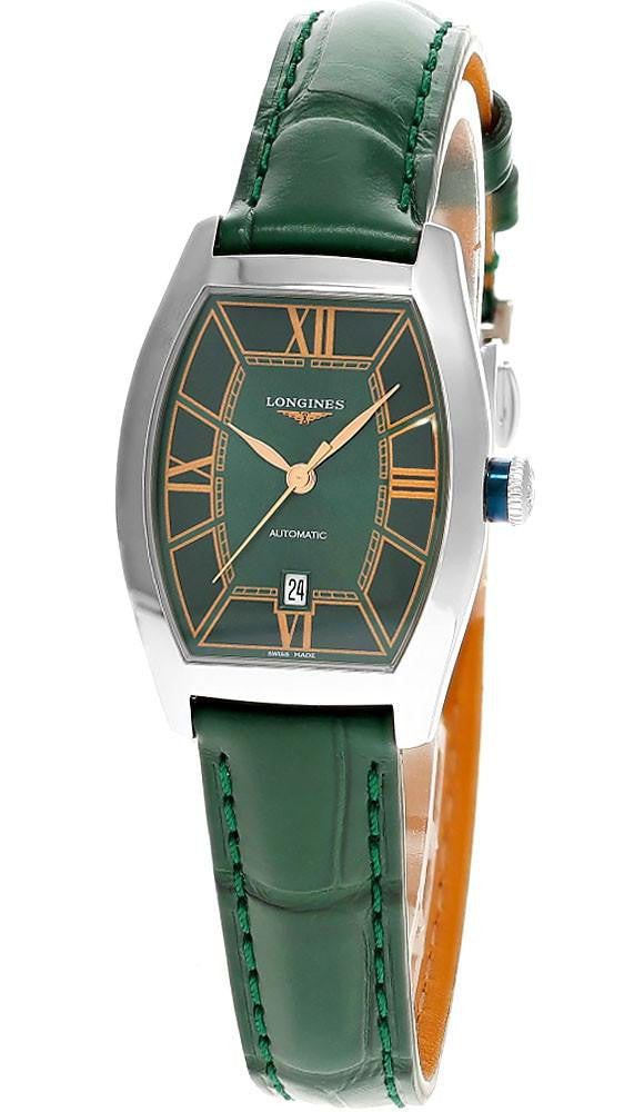 LONGINES Evidenza Automatic 30 mm Green Dial Leather Women's Watch