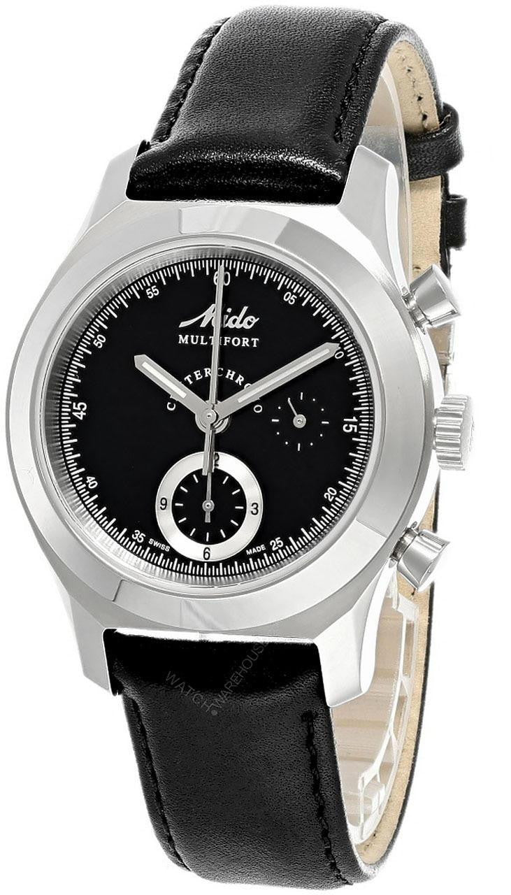 MIDO Multifort Centerchrono Automatic 39.5 mm Black Leather Men's Watch