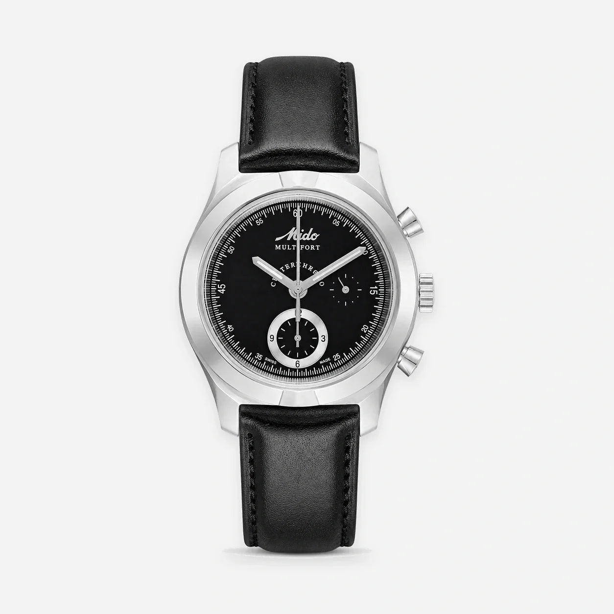MIDO Multifort Centerchrono Automatic 39.5 mm Black Leather Men's Watch