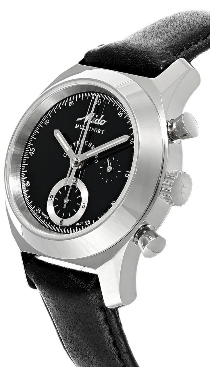 MIDO Multifort Centerchrono Automatic 39.5 mm Black Leather Men's Watch