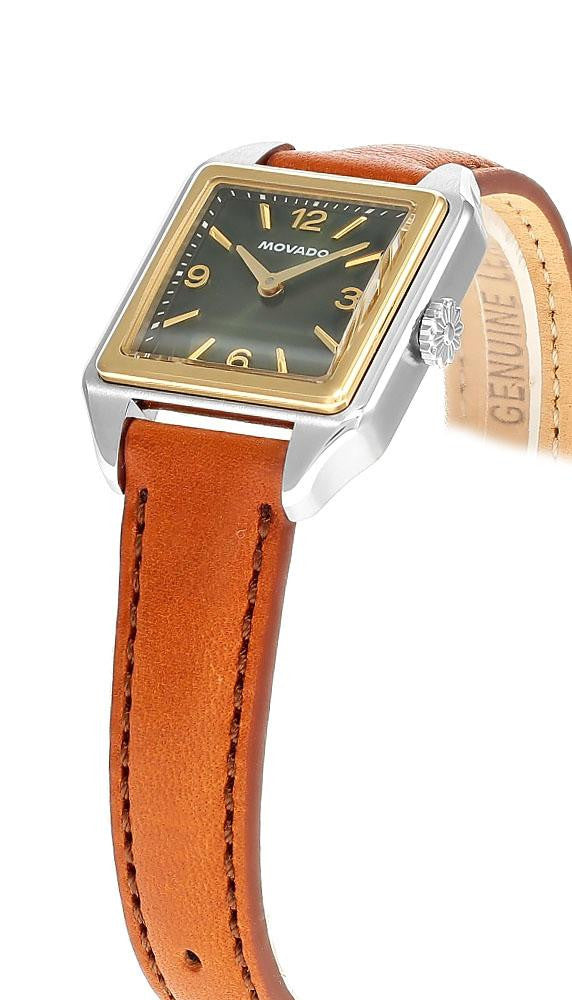 MOVADO Heritage 1917 Quartz 34 mm Green Dial Leather Women's Watch