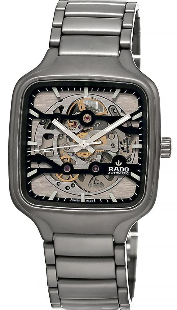 RADO True Square Automatic Stainless Steel 38 mm Skeleton Dial Men's Watch