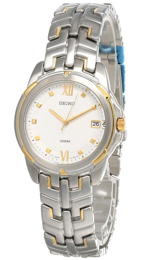 Seiko White Dial Two-tone Stainless Steel Men's Watch