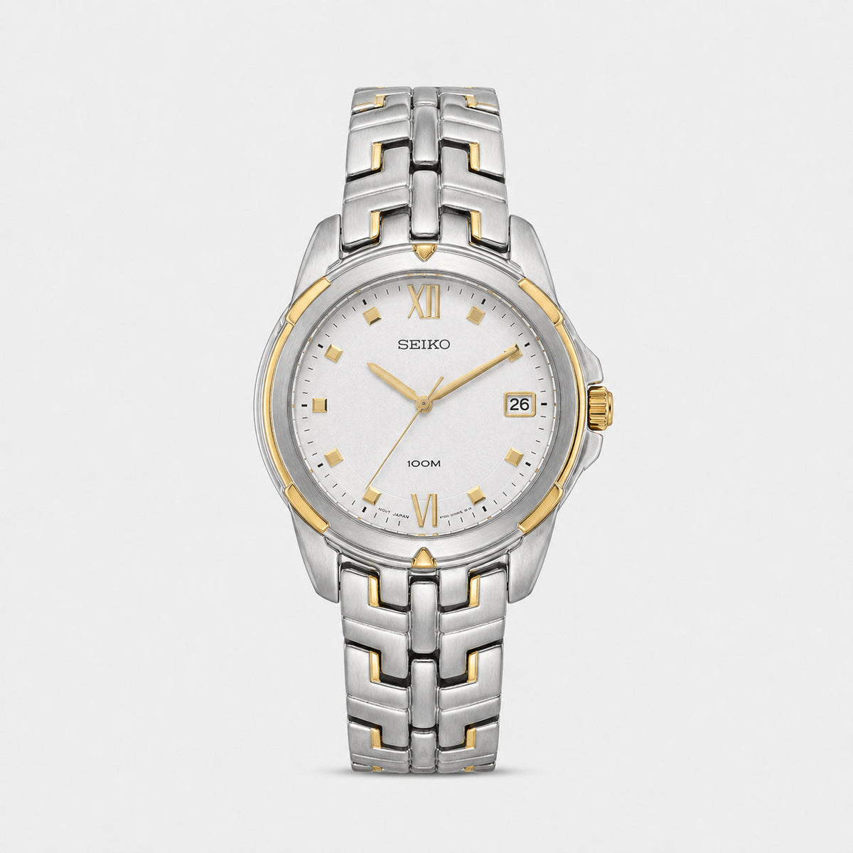Seiko White Dial Two-tone Stainless Steel Men's Watch