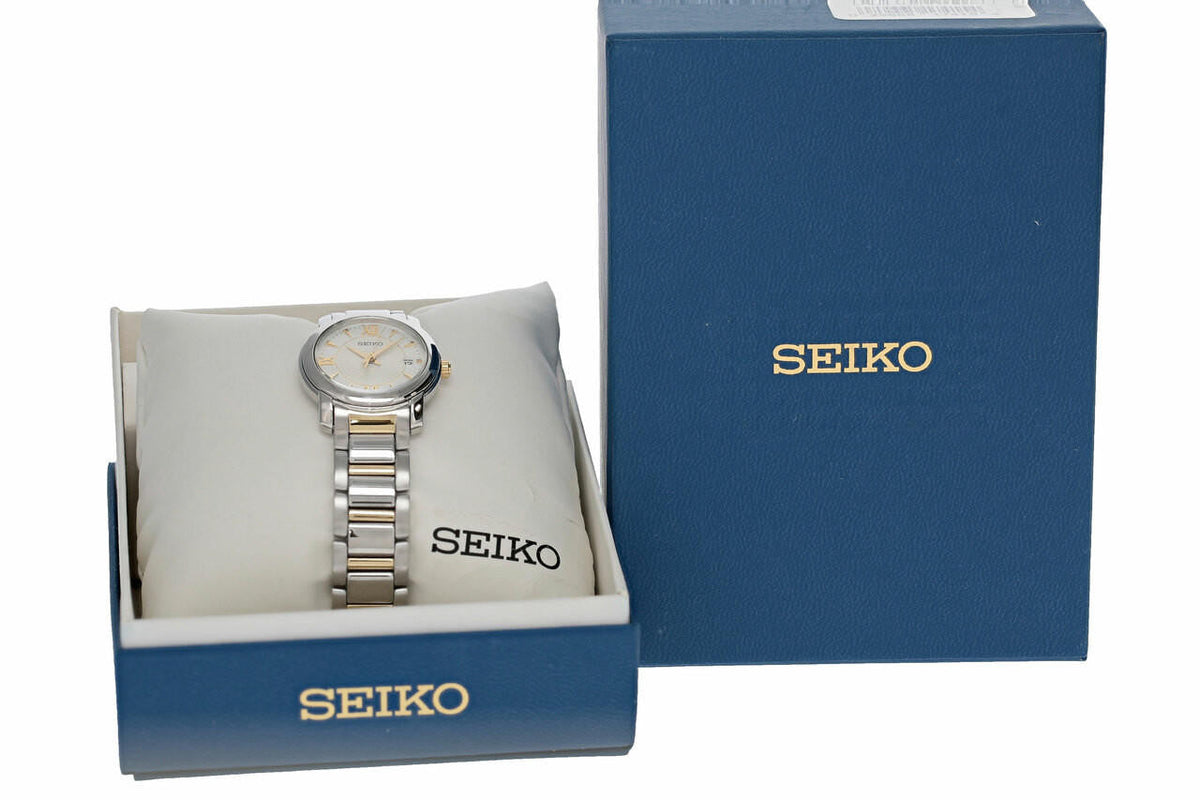 SEIKO 26 mm White Dial Two-tone Stainless Steel Women's Watch