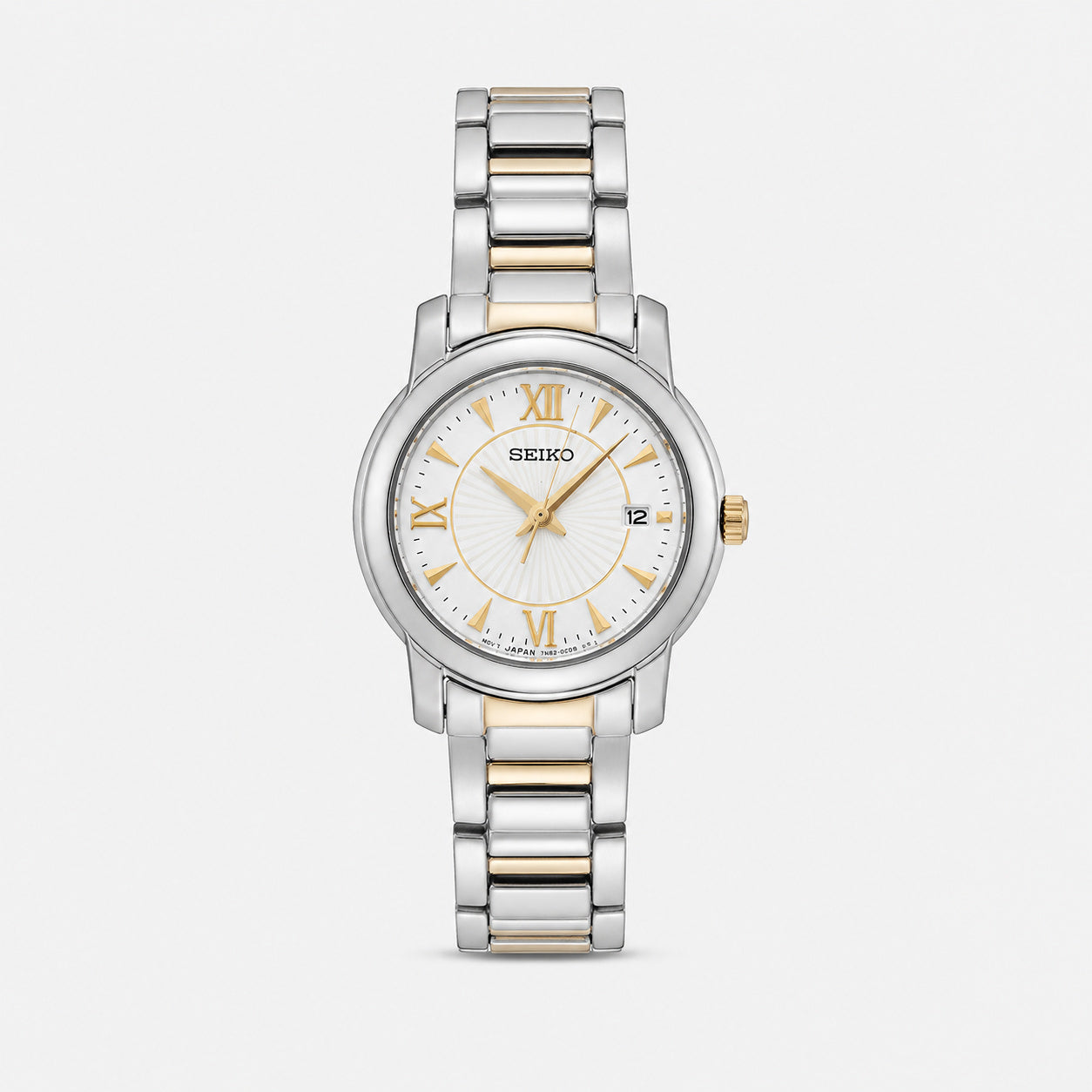SEIKO 26 mm White Dial Two-tone Stainless Steel Women's Watch