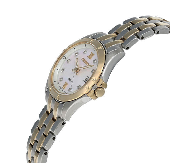 SEIKO 27 mm White MOP Dial Stainless Steel Women's Watch