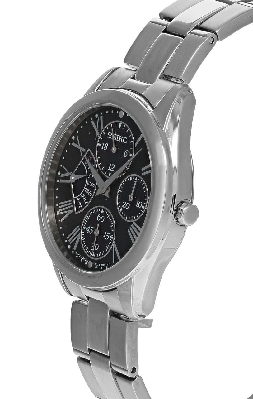 SEIKO Quartz 35 mm Black Dial Stainless Steel Women's Watch