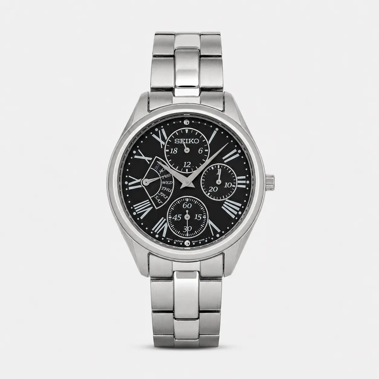 SEIKO Quartz 35 mm Black Dial Stainless Steel Women's Watch