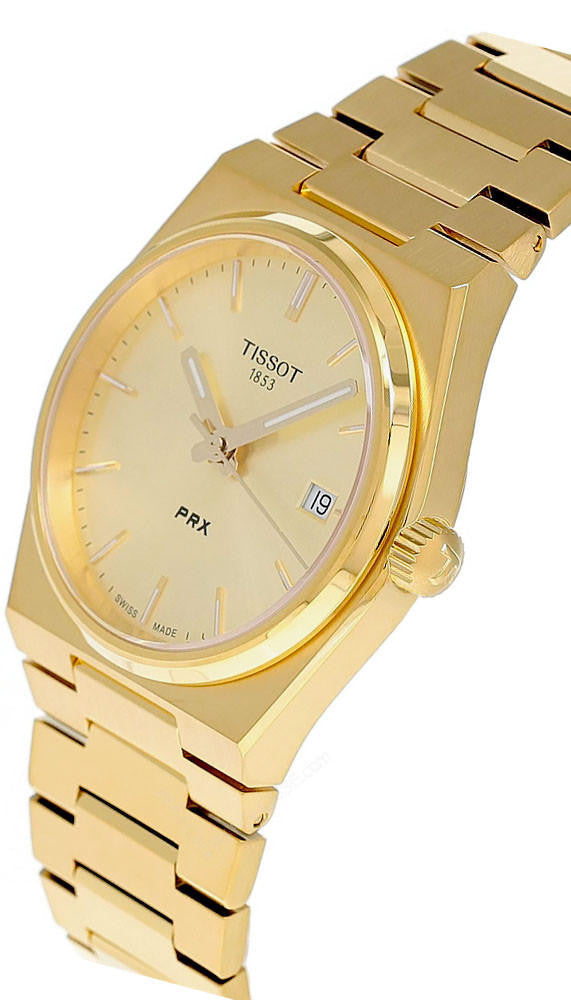 TISSOT PRX 35 mm Quartz Stainless Steel Gold Dial Unisex Watch