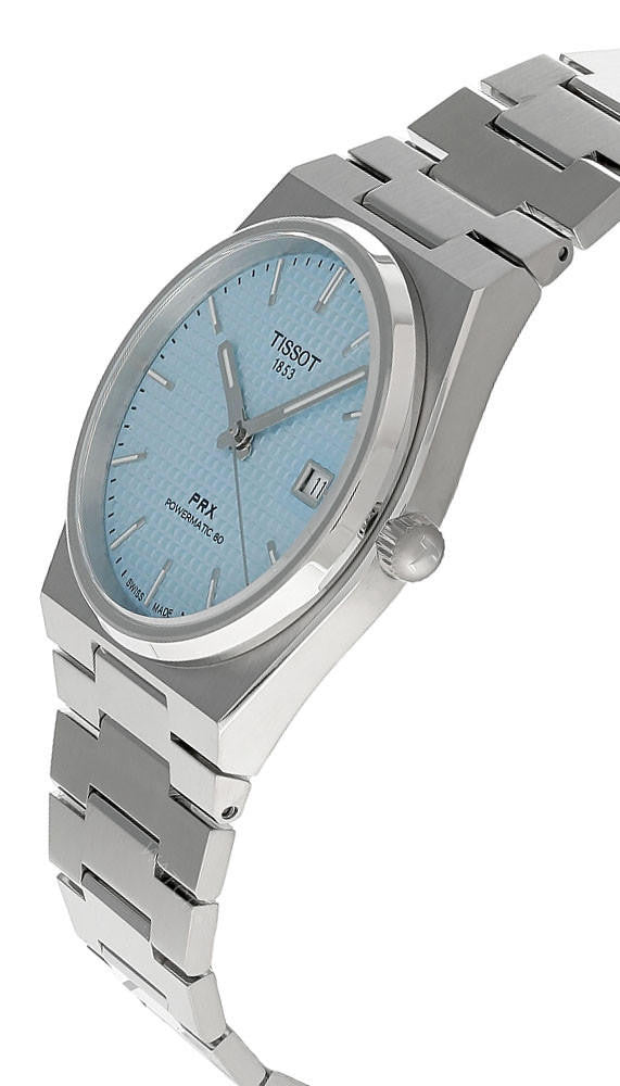 TISSOT PRX Powermatic 80 40 mm Ice Blue Dial Men's Watch